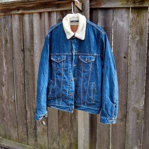 Fleece lined denim jacket